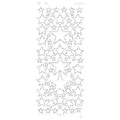 Stickervel: Stars various sizes Platinum - Goud